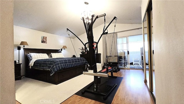 8467 Penfield Ave, Winnetka, CA 91306 - bedroom featuring wood finished floors and lofted ceiling