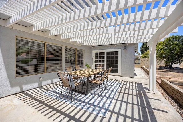 18312 Hartlund Ln, Huntington Beach, CA 92646 - view of patio featuring outdoor dining area and a pergola