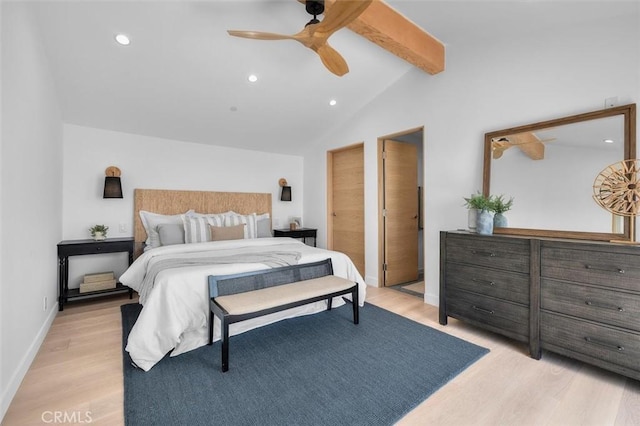 555 Esplanade Unit 620, Redondo Beach, CA 90277 - bedroom featuring light wood finished floors, recessed lighting, and ceiling fan