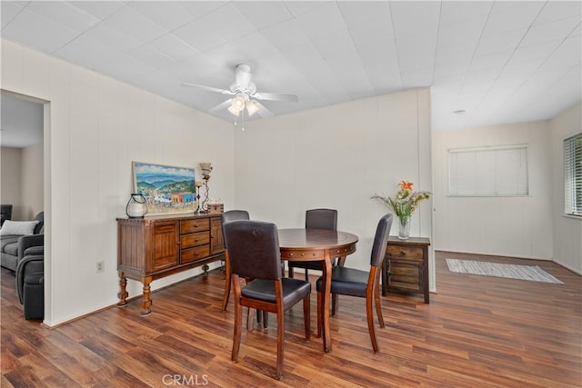26480 Ridgemoor Rd, Menifee, CA 92586 - dining room featuring wood finished floors and a ceiling fan