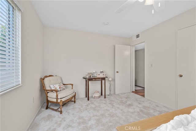 26480 Ridgemoor Rd, Menifee, CA 92586 - living area featuring carpet flooring and a ceiling fan