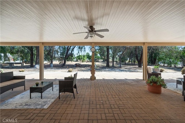 18561 Bert Rd, Riverside, CA 92508 - view of patio featuring ceiling fan and an outdoor living space