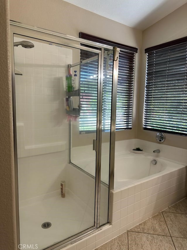 28262 Cider, Menifee, CA 92585 - full bath with a stall shower, a garden tub, and tile patterned floors