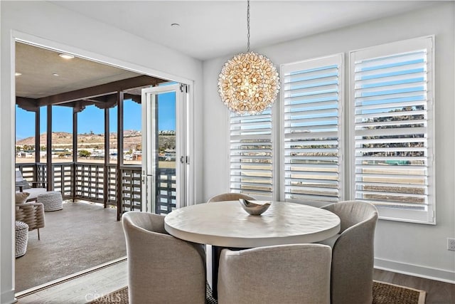 1309 Doheny Way, Dana Point, CA 92629 - dining room with a chandelier, wood finished floors, and recessed lighting