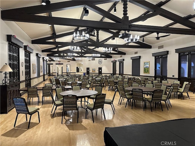 3110 Via Serena S Unit Q, Laguna Woods, CA 92637 - dining room with light wood-type flooring and a chandelier