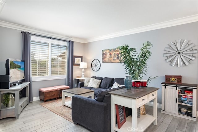 31735 Mesa View Dr, Menifee, CA 92584 - living room with ornamental molding and light wood-style flooring