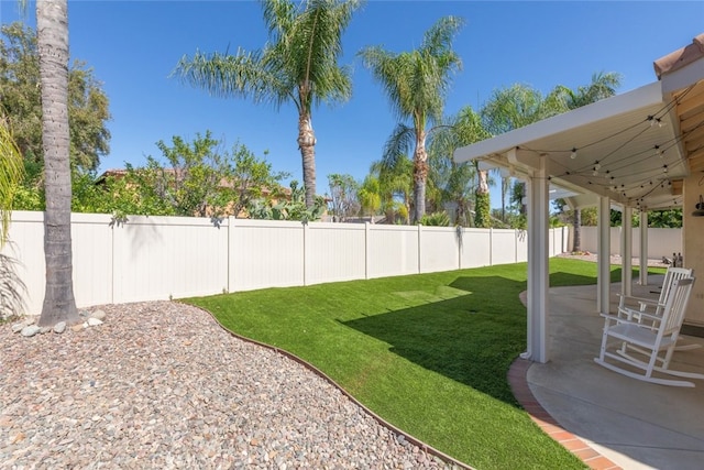31735 Mesa View Dr, Menifee, CA 92584 - fenced backyard with a patio