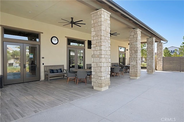 32813 Brunello Way, Temecula, CA 92591 - view of patio with french doors and a ceiling fan