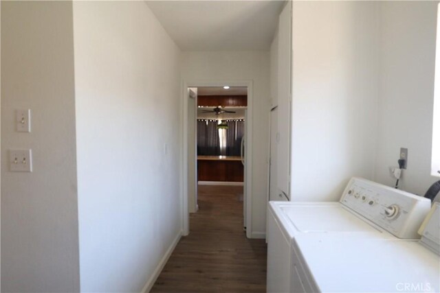 1004 Paloma St, Bakersfield, CA 93304 - laundry room with washing machine and clothes dryer and wood finished floors