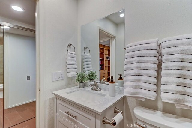5371 Punta Alta Unit 2G, Laguna Woods, CA 92637 - bathroom with vanity and recessed lighting