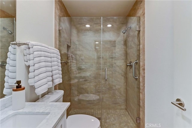 5371 Punta Alta Unit 2G, Laguna Woods, CA 92637 - full bathroom featuring vanity and a shower stall