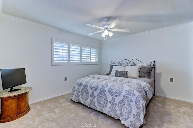 5371 Punta Alta Unit 2G, Laguna Woods, CA 92637 - carpeted bedroom featuring ornamental molding and a ceiling fan