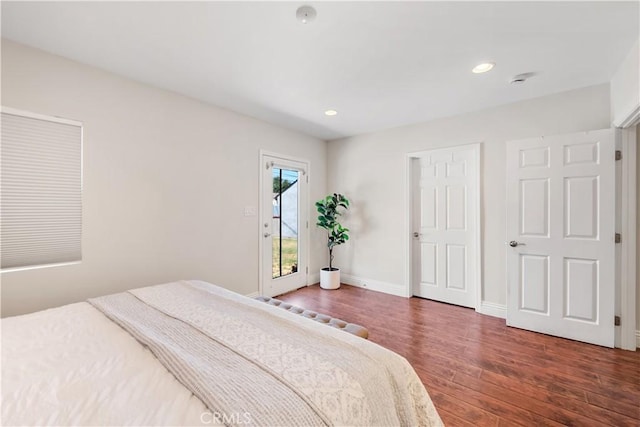 321 N Keystone St, Burbank, CA 91506 - bedroom with wood finished floors, recessed lighting, and access to exterior