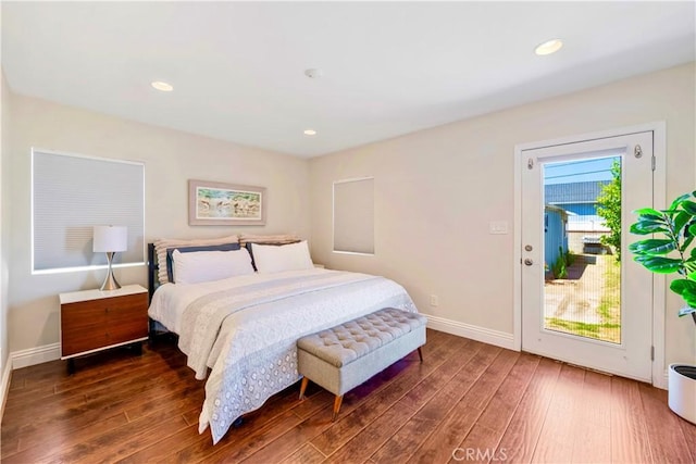 321 N Keystone St, Burbank, CA 91506 - bedroom featuring hardwood / wood-style flooring, access to outside, and recessed lighting