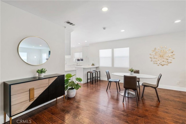 321 N Keystone St, Burbank, CA 91506 - dining area featuring dark wood finished floors and recessed lighting