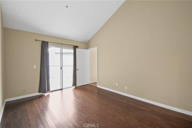10361 Garden Grove Blvd Unit 17, Garden Grove, CA 92843 - empty room featuring wood finished floors and high vaulted ceiling