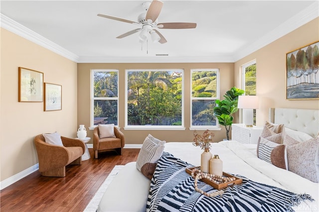 27684 Manor Hill Rd, Laguna Niguel, CA 92677 - living room featuring crown molding, wood finished floors, and ceiling fan