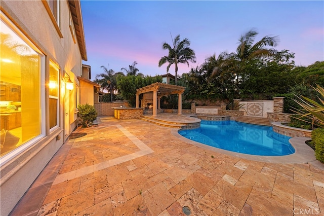 27684 Manor Hill Rd, Laguna Niguel, CA 92677 - pool at dusk with a pergola and a patio