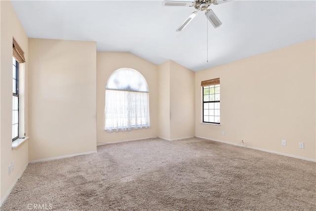 2911 Gilead Ln, Paso Robles, CA 93446 - carpeted spare room featuring a ceiling fan and lofted ceiling