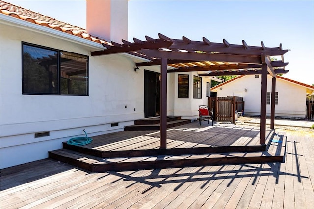 2911 Gilead Ln, Paso Robles, CA 93446 - wooden deck featuring a pergola