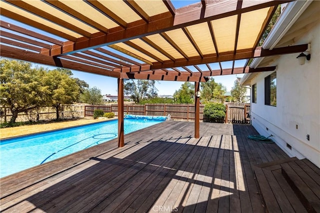 2911 Gilead Ln, Paso Robles, CA 93446 - wooden deck with a pergola and a fenced backyard