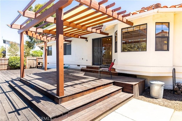 2911 Gilead Ln, Paso Robles, CA 93446 - wooden deck featuring a pergola