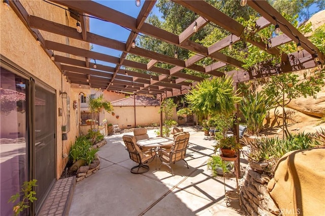 9349 Hartman Way, West Hills, CA 91304 - view of patio / terrace with a pergola and outdoor dining area