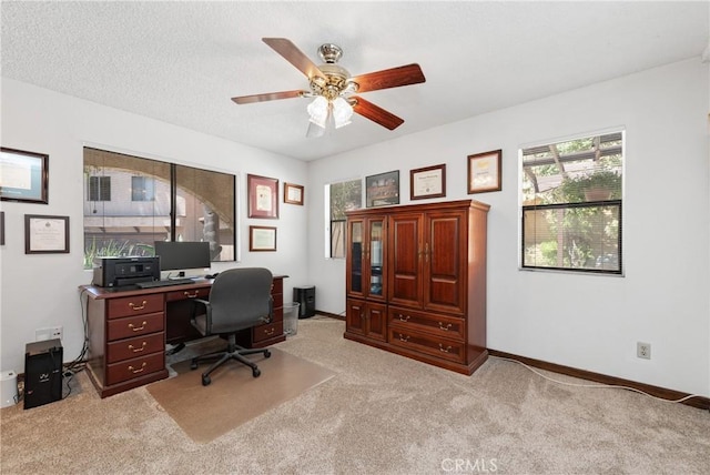 9349 Hartman Way, West Hills, CA 91304 - office area featuring carpet floors and ceiling fan