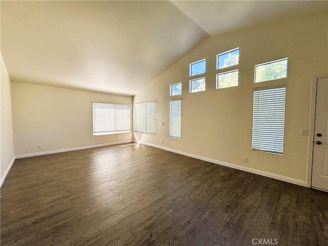 493 Hillsborough Way, Corona, CA 92879 - unfurnished living room with dark wood-type flooring and high vaulted ceiling