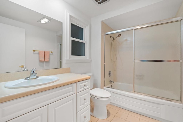 3621 Vista Campana S Unit 54, Oceanside, CA 92057 - full bath with tile patterned floors, vanity, and shower / bath combination with glass door