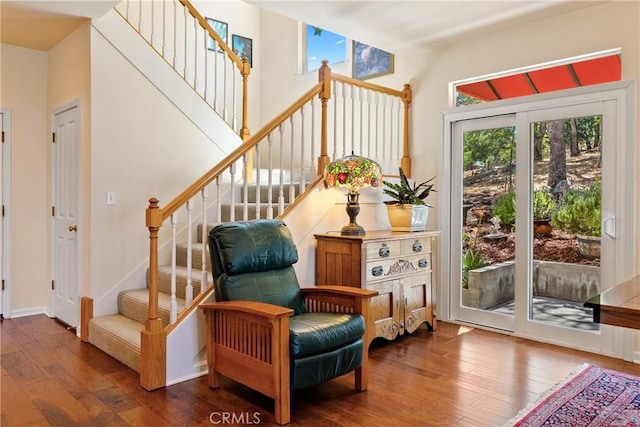 6600 San Gabriel Rd, Atascadero, CA 93422 - foyer entrance with wood-type flooring and stairway