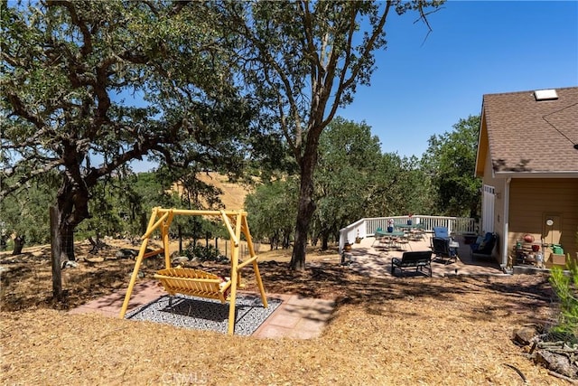 6600 San Gabriel Rd, Atascadero, CA 93422 - view of yard featuring a playground and a patio area