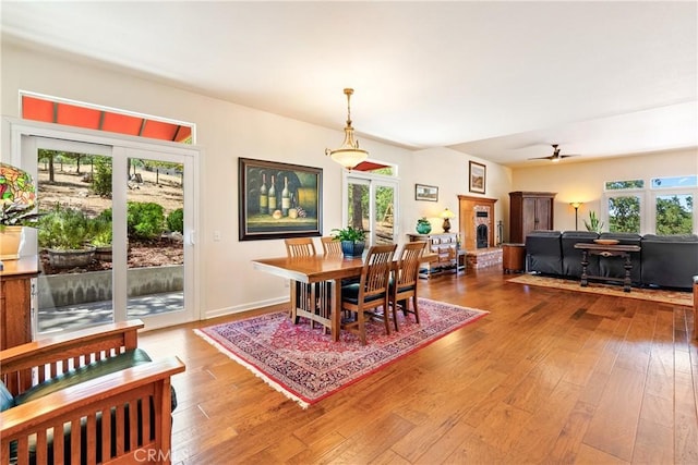 6600 San Gabriel Rd, Atascadero, CA 93422 - dining area featuring hardwood / wood-style flooring and a ceiling fan