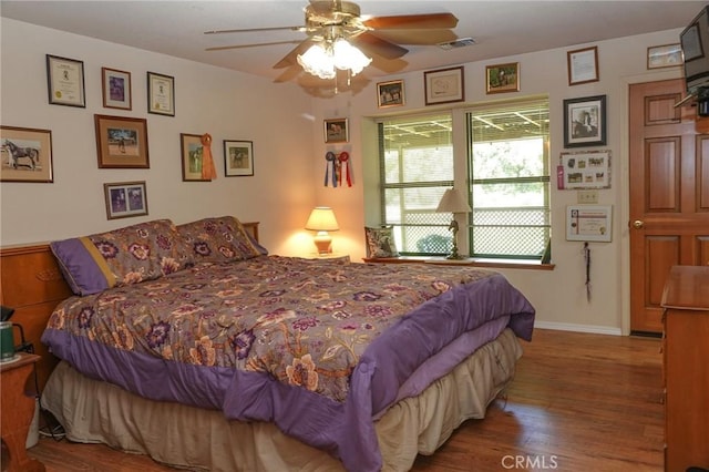 2787 Grape Way, Chico, CA 95973 - bedroom featuring wood finished floors and a ceiling fan
