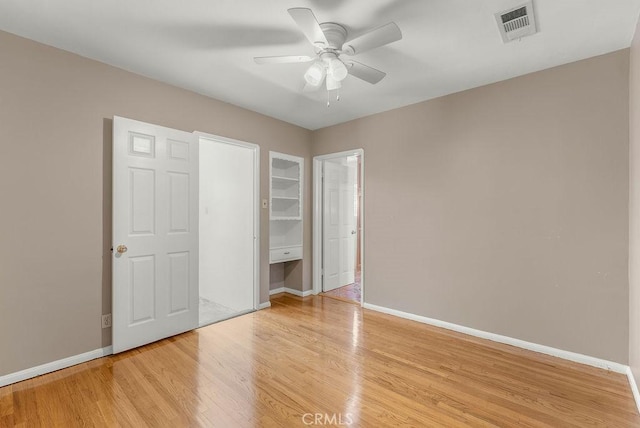 261 Twickenham Ave, Los Angeles, CA 90022 - unfurnished bedroom with light wood-style flooring and ceiling fan