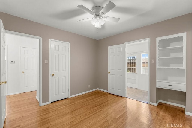 261 Twickenham Ave, Los Angeles, CA 90022 - unfurnished bedroom featuring light wood-type flooring and a ceiling fan