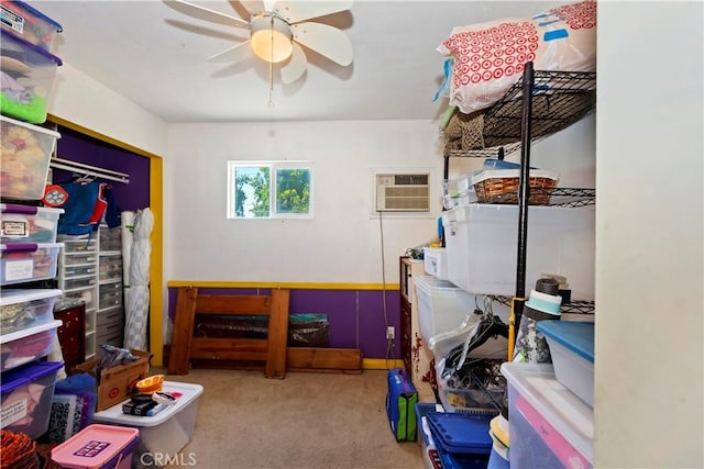 2734 Grove St, La Verne, CA 91750 - storage area with a wall unit AC and ceiling fan