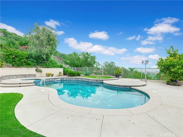 19861 Sunset Vista Rd, Walnut, CA 91789 - view of pool with a pool with connected hot tub and a patio area