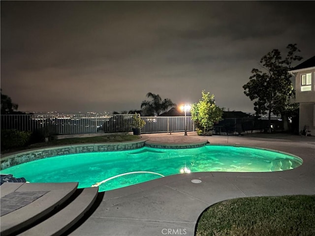 19861 Sunset Vista Rd, Walnut, CA 91789 - pool at twilight with a patio area