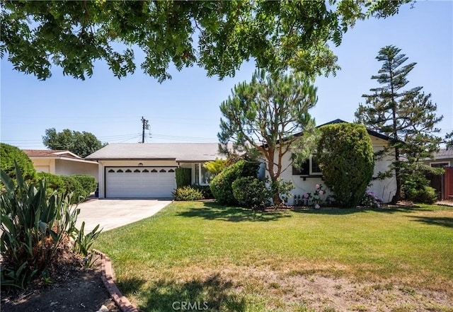 1359 W I St, Ontario, CA 91762 - view of front of property featuring concrete driveway, a front yard, a garage, and stucco siding