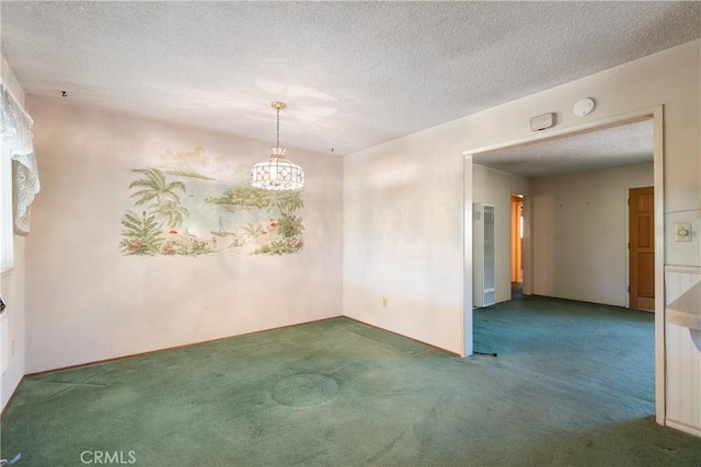 1359 W I St, Ontario, CA 91762 - unfurnished room featuring carpet, a smoke detector, a textured ceiling, and a chandelier