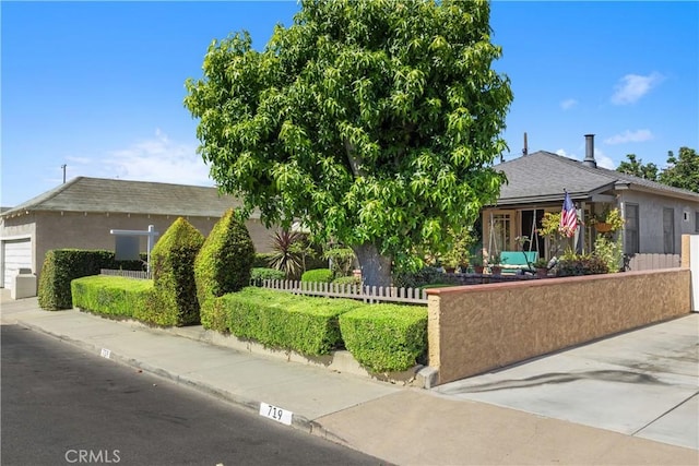 719 S Amstutz Ave, Anaheim, CA 92802 - view of front of house featuring a fenced front yard and a shingled roof