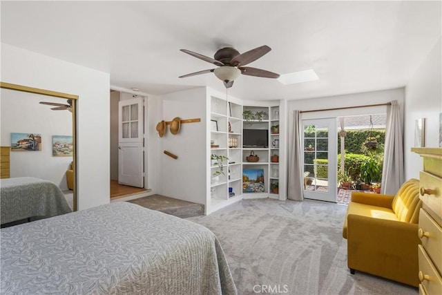 719 S Amstutz Ave, Anaheim, CA 92802 - bedroom featuring carpet floors, access to outside, and ceiling fan