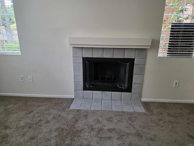 18680 Caminito Cantilena Unit 230, San Diego, CA 92128 - detailed view of carpet flooring and a tiled fireplace