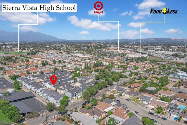 13303 Waco St Unit 62, Baldwin Park, CA 91706 - aerial overview of property's location featuring a mountainous background and nearby suburban area