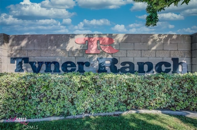 view of community sign