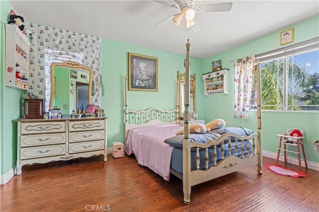 1555 Lupine Cir, Corona, CA 92881 - bedroom with wood finished floors and a ceiling fan