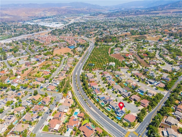 1555 Lupine Cir, Corona, CA 92881 - aerial view of property's location with a mountainous background