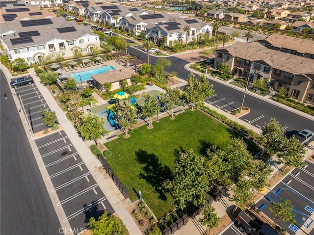 16502 Casa Grande Ave Unit 102, Fontana, CA 92336 - aerial view of residential area featuring a pool