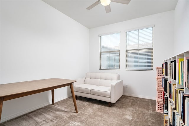 16502 Casa Grande Ave Unit 102, Fontana, CA 92336 - living area with a ceiling fan and carpet floors